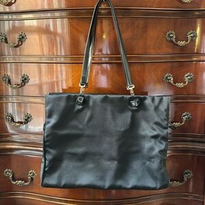 Classic Salvatore Ferragamo black nylon tote bag in excellent condition